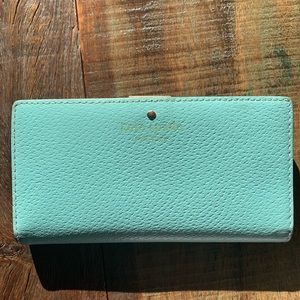 Kate Spade turquoise Bifold Wallet, like new!
